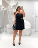 Vestido Alfaiataria com Pregas e Fivela