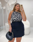 Cropped Estampado em Viscolinho