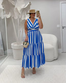 Vestido Midi Listrado