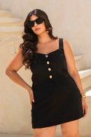 Conjunto Blusa com Botões e Saia Detalhe Cós