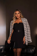 Conjunto C/ Blazer Xadrez sem Gola