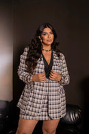 Conjunto C/ Blazer Xadrez sem Gola