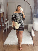 Vestido Decote V Estampa Étnica