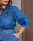 Conjunto Jeans com Botões – Maria Francia