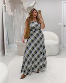 Conjunto Samira Top Cropped com Saia Longa