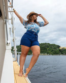 Blusa Tule com Cropped