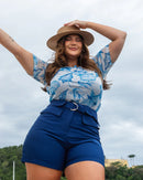 Blusa Tule com Cropped