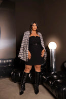 Conjunto C/ Blazer Xadrez sem Gola