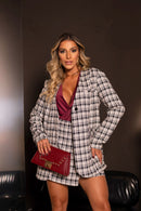 Conjunto C/ Blazer Xadrez sem Gola
