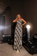 Conjunto Samira Top Cropped com Saia Longa