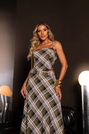 Conjunto Samira Top Cropped com Saia Longa